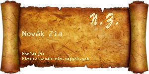 Novák Zia névjegykártya